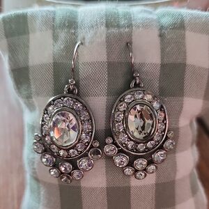 Silver Crystal Drop Earrings